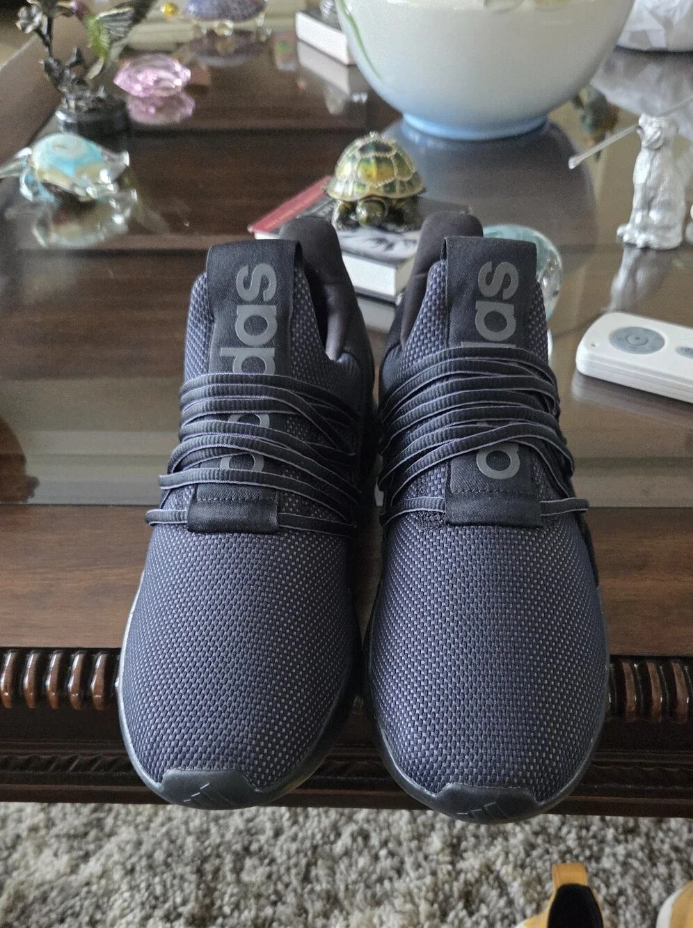 adidas Lite Racer Adapt Men's All-Black Cloudfoam Lace-Up Athletic Sneakers